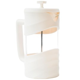 ANGORA BRANDS French Press Coffee Maker - 34 oz French Coffee Press - Brew Rich Coffee and Tea Anywhere - Portable Coffee Maker for Kitchen, Travel, and Camping - French Press by Yunie (White)