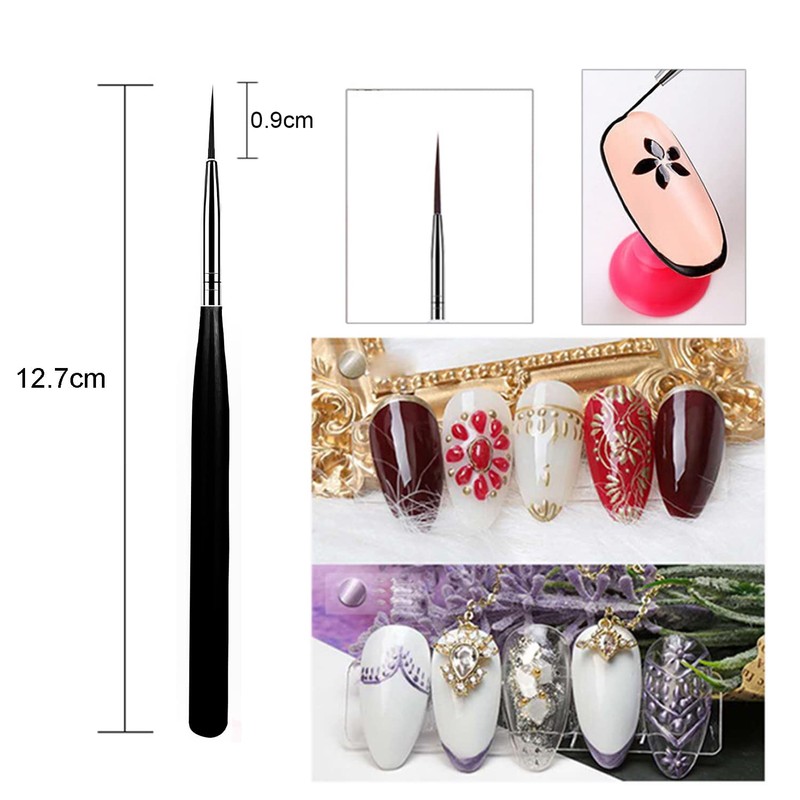 luoshaPUCY Nail Design Brushes, [3 Pieces] Nail Art Liner Brush