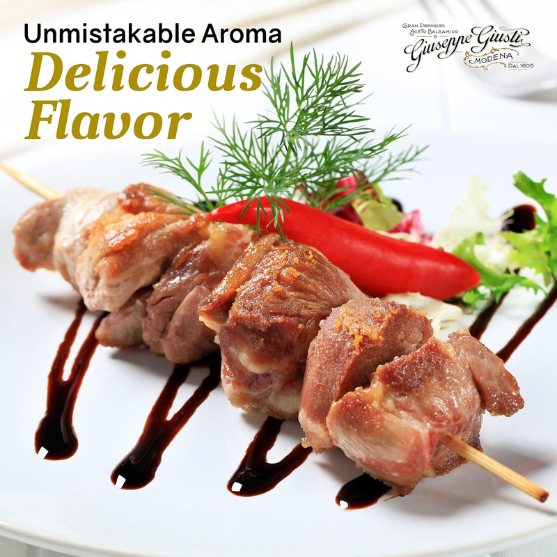 Giusti Truffle Balsamic Glaze Condiment, Gourmet Vinegar Reduction with Black