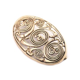 WINDALF Celtic brooch Tuatha 5 cm medieval jewellery brooch bronze, Fabric jewellery bag