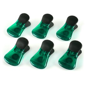 Yi Concept Plastic Refrigerator Magnet Clips Sets， Magnet Paper Clips, Snacks Bag Clips， Multipurpose Clips - Set of 6 (Green)