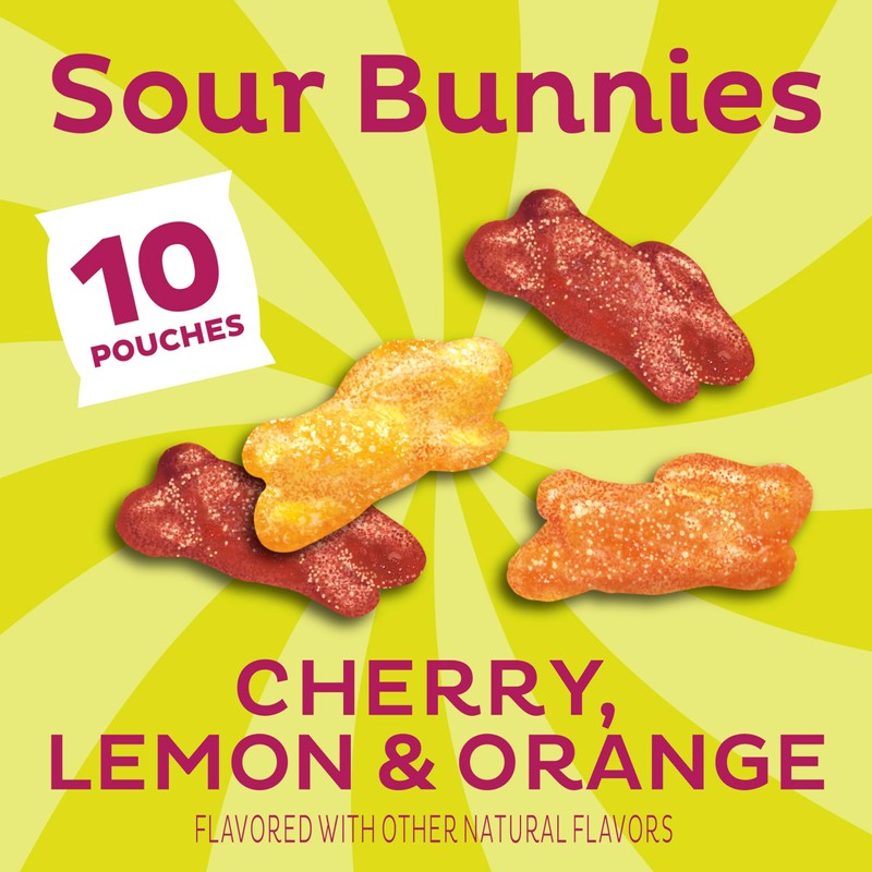 Annie's Sour Bunnies Fruit Flavored Snacks, Cherry, Lemon & Orange