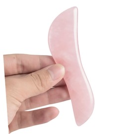 WOONEKY 3pcs Natural Crystal Guasha Tool Face Piece Sets for Body and Face Smooth Edges Crystal Home Travel Work Use Random Color