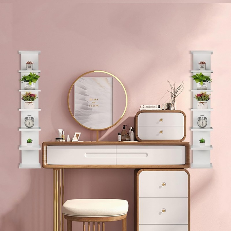 YEXEXINM 2 Pack 7 Tier Wall Shelf Unit 43" White