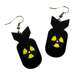 Atomic Nuclear Radioactive Bomb Steam Punk Fallout Dangle Earrings Jewelry