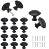 Heyumybit 12 Pcs Black Cupboard Door Knobs,Single Hole Drawer,Round Matte