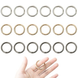 18 Pcs Spring O Ring Clasp Circle Carabiner Purse Rings for Straps Metal Round Key Ring Keychain Clip Gold Silver (Colorful)