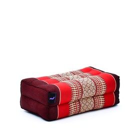 Leewadee Meditation Cushion Yoga Cushion Yoga Block Yoga Accessories Yoga Block Yoga Cushion Ecological Natural Product Thai Pillow Neck Pillow Kapok, 35 x 18 x 12 cm, Red