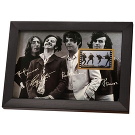 veratwo Signed The Beatles Poster Framed Photo Gift 8x6 Inches,with 1x 35mm Twist and Shout Film Display,Cool Beatles Memorabilia Gifts for Birthday/Mother's Day/Christmas