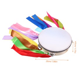 FUNOMOCYA Tambourine for Adults Hand Drum Ribbons Musical Instrument for Ages