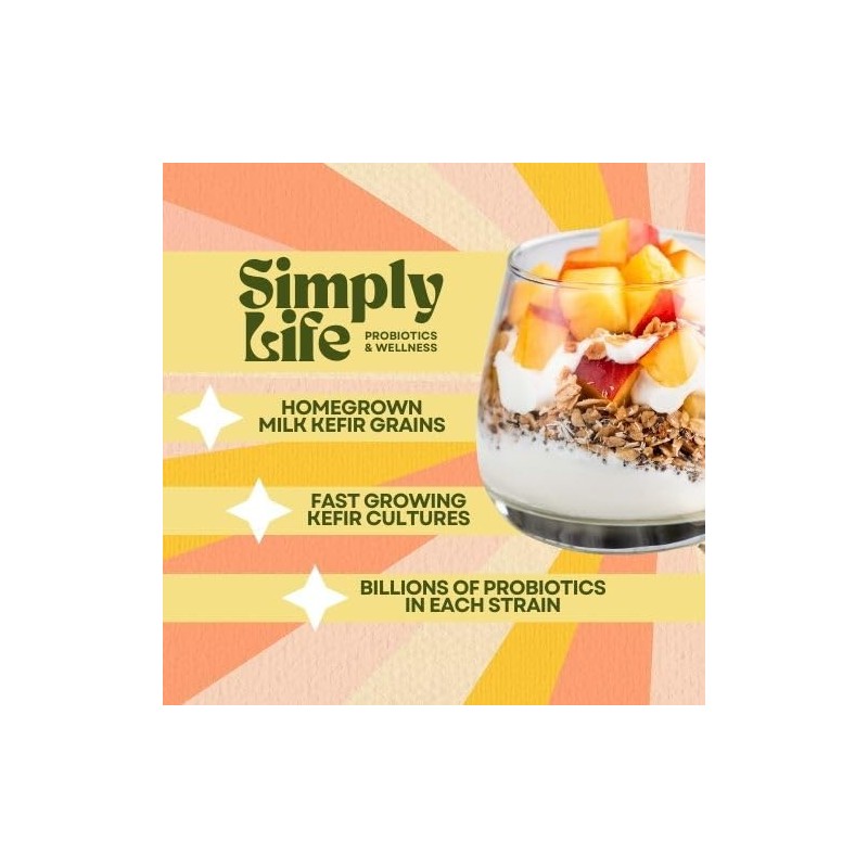 Simply Life Probiotics Milk Kefir Grains,Turkish Strain, Pajaritos de Leche,