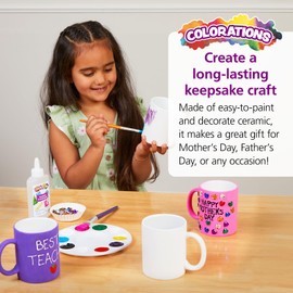 Colorations Decorate Your Own Ceramic Mugs, Unglazed Ready to Craft - Set of 6