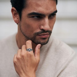 CHENGHONG Viking Ring Men's Silver 925 Adjustable Rings Celtic Viking Jewellery Rune Amulet Jewellery Birthday Gifts for Men, Sterling Silver