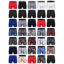 CONKEND Men's Random Trunk Boxer Briefs Breathable with Short Leg Underwear 10-Pack L