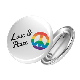 Huuraa Button Love & Peace Love Badge with Peace Motif Gift Idea for Friends and Family, Metal