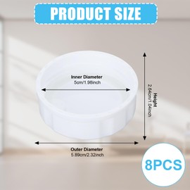 Pack of 8 Baby Bottle Stoppers for Avent, Replacement Bottle Caps for Baby Bottles with Sealing Ring, Bottle Cap, Travel Bottle Caps Adapted to Avent Wide Neck Bottles, White