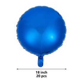 AnnoDeel 20pcs 18 inch Navy Round Balloons, Blue Round Shaped Foil Helium Balloons Mylar Balloons for Wedding Birthday Baby Shower Party Decor