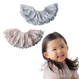 SOWAN Ruffled Collar Bib Tereko, 360°, Set of 2, Made in Japan, 100% Cotton, Collar Included, Bib, Newborn to 3 Years, Unisex (Mist Blue, Baby Pink)