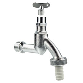 tecuro Outlet Tap Outlet Valve with Socket Spanner Upper Part 1/2 Inch Matt Chrome