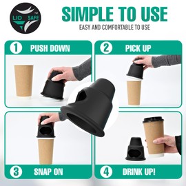 LID SAFE Tool for Touch-Free Coffee Cup Lid - Professional or Home Coffee Bar Accessories - Safe Handling of Disposable Coffee Cup Lids - Coffee Station Barista Accessories (Small)(Most 8-10oz)