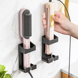 Gefemini Stainless Steel Wall Mount Hair Dryer, Curling Iron and Styling Tool Organizer Basket