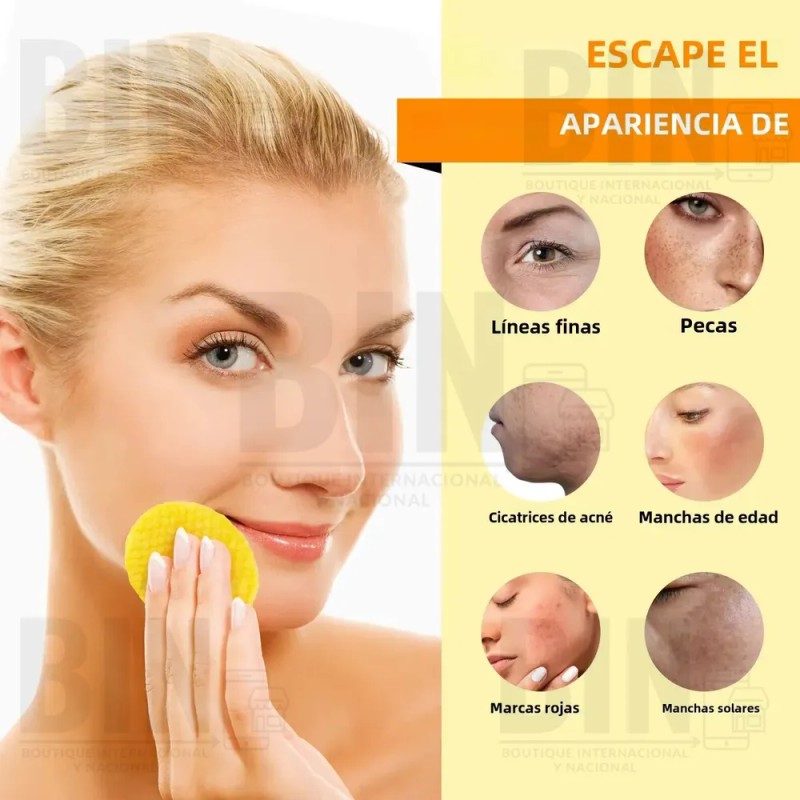 Almohadillas Faciales Con Cúrcuma Y Ácido Kójico (30 Piezas) Mixta