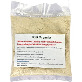 BSD Organics Powder of White turmeric/Zedoary root/Foolaankilaangu/POOLANKILANGU/Kichilli Kilangu/Facial/body mask/scrub -100 Gram / 3.52 Ounce