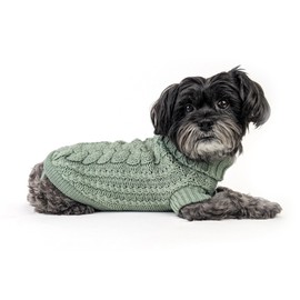 Huskimo French Knit Dog Jumper, Eucalyptus, 52.5cm