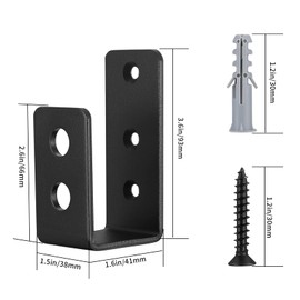Pack of 4 Door Barricade Brackets, U Angle Bracket Metal, Steel U Security Door Lock Metal Brackets, Brackets with Screw, Fits 2 x 4 Lumber