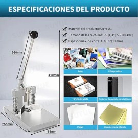 Cortador Redondeador De Esquinas Manual Con 2 Troquele                                                                                                