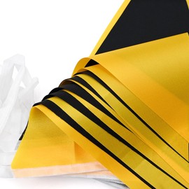 Topeedy 20M Black and Orange Bunting Banner Party Decoration,52pcs Reusable Black Yellow Pennant for Birthday Wedding Party Baby Shower Home or Garden Triangle Flags