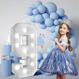 3FT/36 Inch Marquee Light up Numbers with White Lights,White Marquee Number 0-9 for Birthday Party Large Mosaic Frame Letter Cardboard Pre-Cut Foam Board Sign Diy Decorations Anniversary(9)