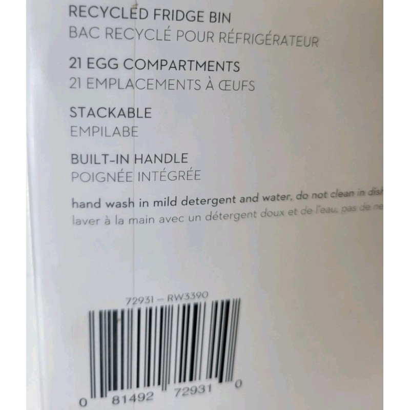 iDesign Egg Holder Refrigerator Organizer Bin Clear Plastic Storage Container