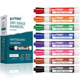 EXTRIC Dry Erase Markers, Whiteboard Markers, 8 Pack Assorted Colors Dry Erase Marker. Low Odor- Chisel Tip
