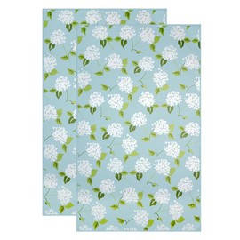 KAF Home Haven Kitchen Tea Towel - Set of 2 Quick Drying Microfiber Cloth Towels - 18 x 30 - Hydrangea