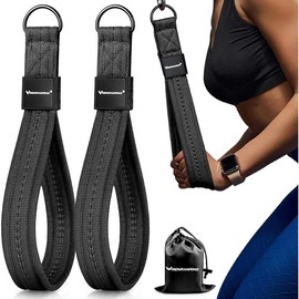 Tricep Rope Cable Attachment Handles for Gym, 13inch Exercise Handles, Tricep Pull Down Attachments Rope for Pilates, Yoga, Strength Trainer, Physical Therapy, Stretch, Recovery - Color: Black