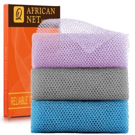 Ujfqbh Piezas Red Exfoliante Africana Esponja Larga Baño Corporal Ducha Espalda Suavizante Piel Uso Diario Morado Gris Azul