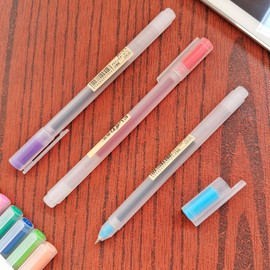 Minimalist Japanese Style Colorful Gel Pens 0.5mm Fine Point,Cute 12 Colors For Drawing, Coloring, Journaling, Note-Taking (WINYOOD-230)