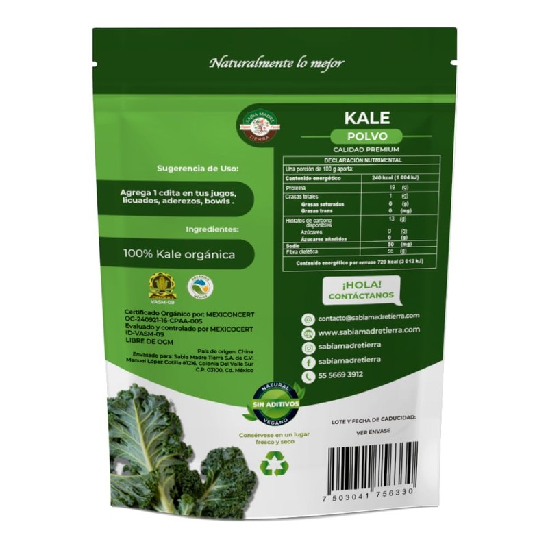 SABIA MADRE TIERRA - Kale Orgánica en polvo 300 g