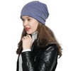 DonDon Women's Slouch Beanie Winter Hat Silver Sequins Studs Blue