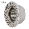 TOP-VIGOR 12Pcs M10 x 1.25mm Fine Thread Flange Nuts, 304