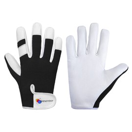 TRENDYDOT Gardening Gloves for Women/Men - Thorn Proof Garden Gloves - Ladies Working Gloves - Breathable Safety Work Gloves - Gardening Gifts, Leather Mechanic Gloves, Garden Tools (Medium, Black)