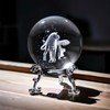 PIEFACTORY 2.3inch 3D Etched Leo Zodiac Sign Crystal Compatible with