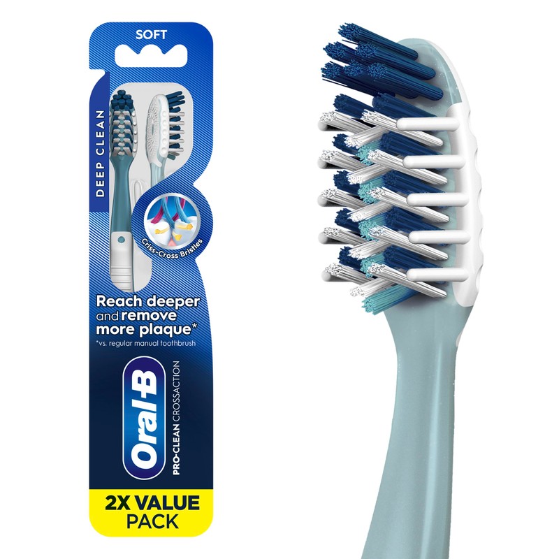 Oral-B Pro Health CrossAction Plaque Removal toothbrushes, 2 Count Toothbrush