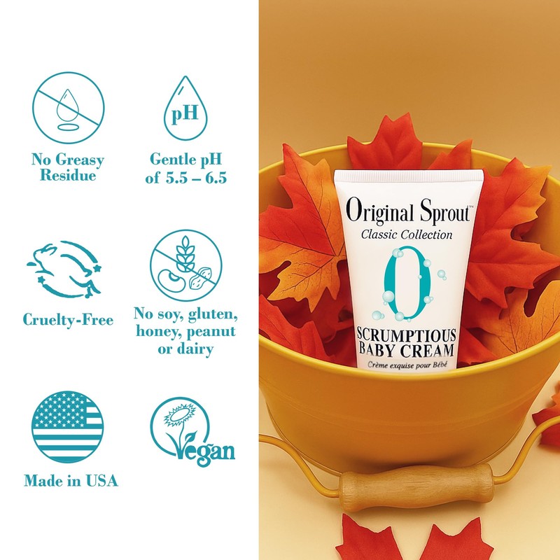 Original Sprout Scrumptious Baby Cream, Gentle Moisturizing Cream for Dry,