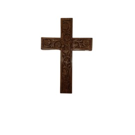 IBLAY Wall Mounted Wall Hanging Wooden Christ Cross Crucifix Catholic Rosewood Crucifix for Home, Church and Chapel Decoration (Style-1) (6 X 4)