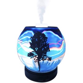 EssentialLitez Essential Oil Diffuser Ultrasonic Handcrafted 120ml Aroma Essential Oil Cool Mist Humidifier with Adjustable Mist Mode, Auto Shut-Off and 7 Color LED Lights Changing (Northern Lights)