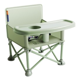 M-Castle New Portable Travel Booster Seat with Tray|Foldable Infant Seat Booster Dining Chair|Great for Camping, Beach, Lawn|Toddler, Child Camping Chair 6 Months - 3 Years Old (Green)