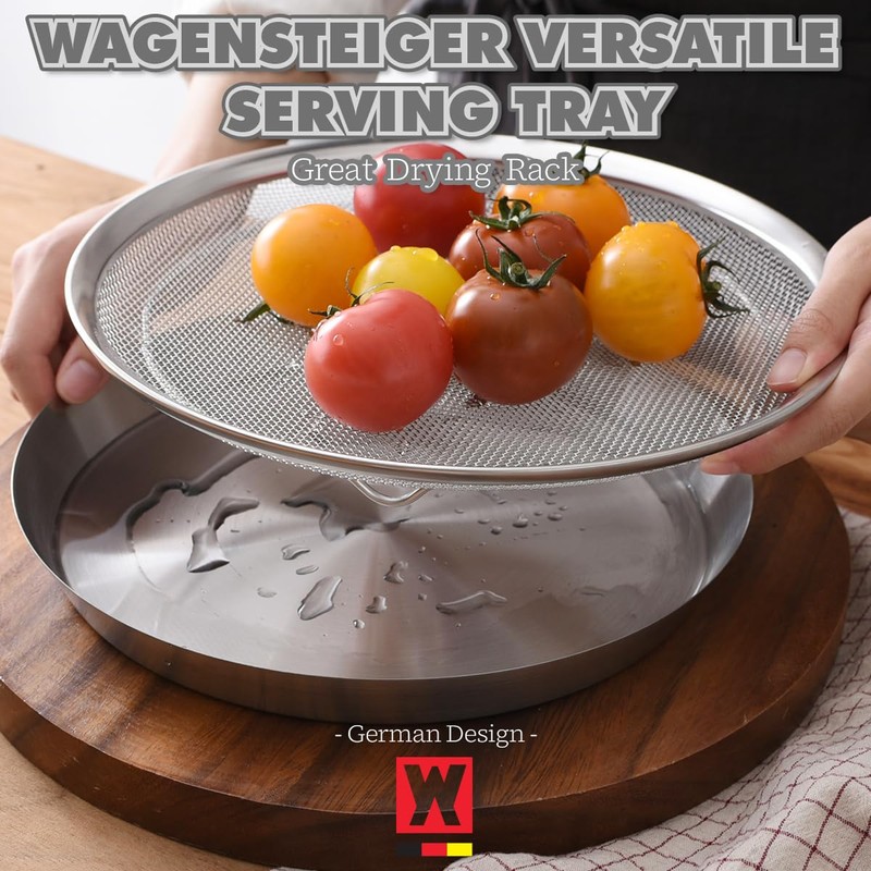 WAGENSTEIGER Stainless Steel Mesh Tray Set with Drip Pan, Air