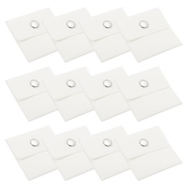 PATIKIL 3x3 Inch Jewelry Pouch, 12 Pack Velvet Pouches Snap Button Portable Storage Bag for Earrings Bracelets Necklaces Rings Watch, White